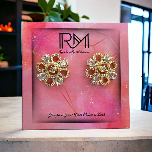 Gold Tiny Zircon Earrings