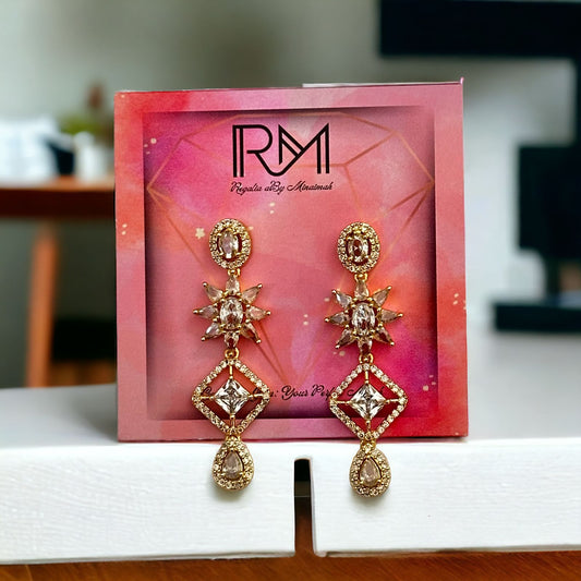 Gold Delicate Zircon Earrings